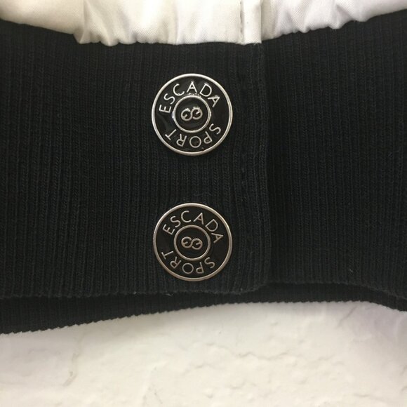 Escada Sport Bomber Jacket Womens Size 36 White Black Collar Balloon Sleeve - Picture 4 of 16